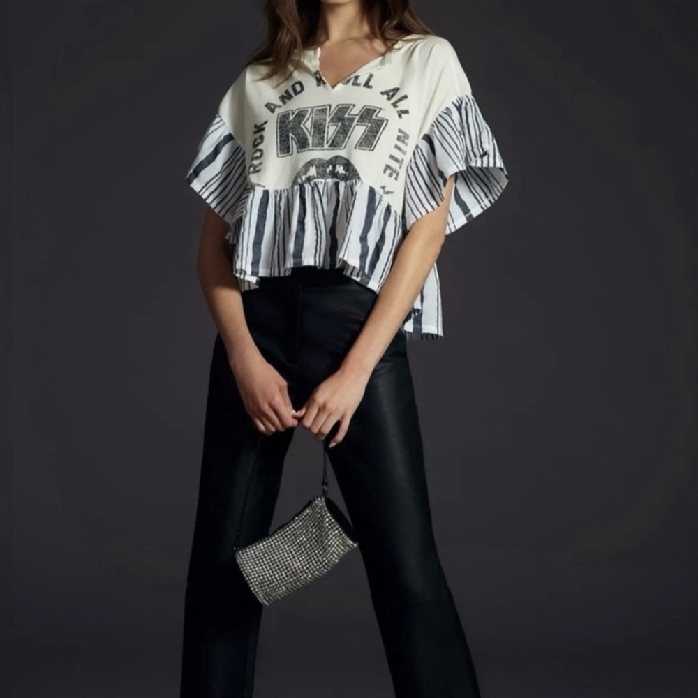 Pilcro From Anthropologie KISS Graphic Tee NWT